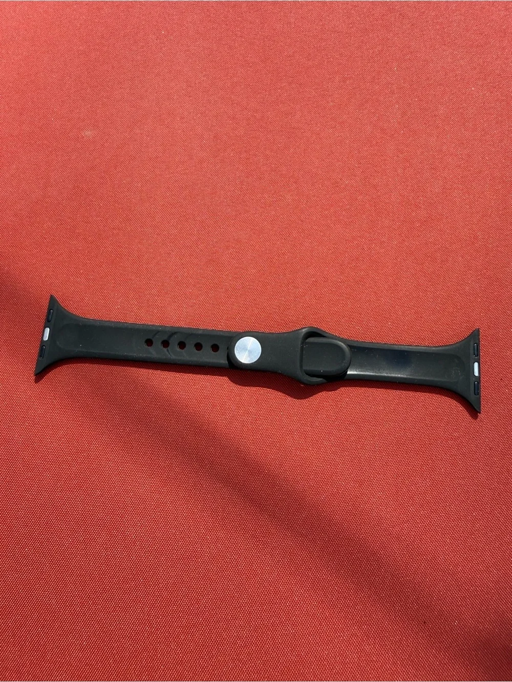 Black Silicone Smartwatch Band - Compatible Wearable Strap